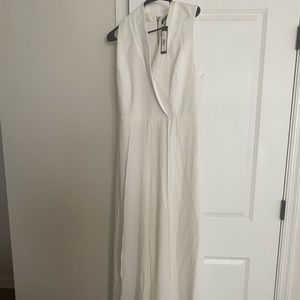 Alice + Olivia Bebe Split Sleeveless Shawl-Collar Jumpsuit